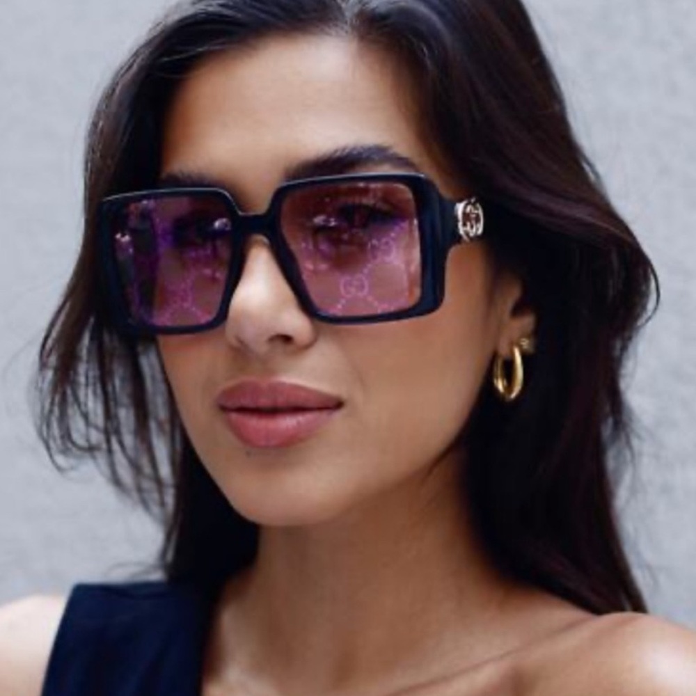 Authentic Gucci Black Oversized Sunglasses